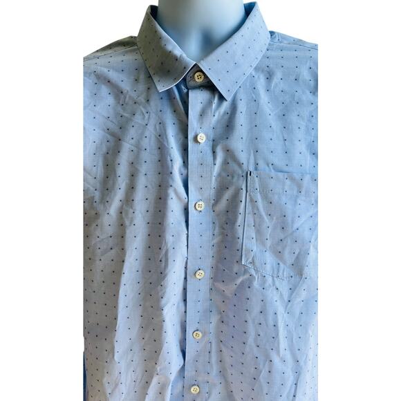 💎 7 Diamonds Blue Button Up Dress Shirt XXL Modern Minimalist Workwear - Picture 1 of 4